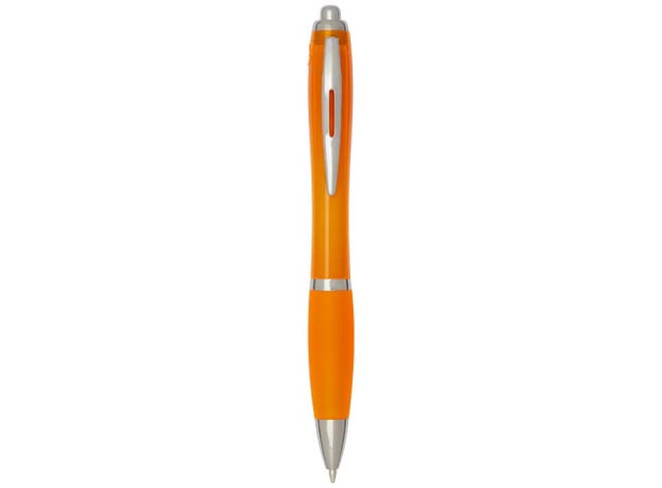  Penna a sfera in plastica riciclata certificata RCS con fusto e impugnatura colorati (inchiostro blu) Nash FullGadgets.com