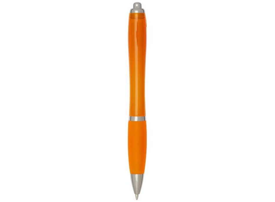  Penna a sfera in plastica riciclata certificata RCS con fusto e impugnatura colorati (inchiostro blu) Nash FullGadgets.com