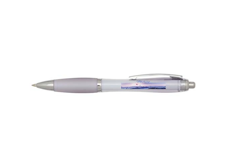  Penna a sfera in plastica riciclata certificata RCS con fusto e impugnatura colorati (inchiostro blu) Nash FullGadgets.com