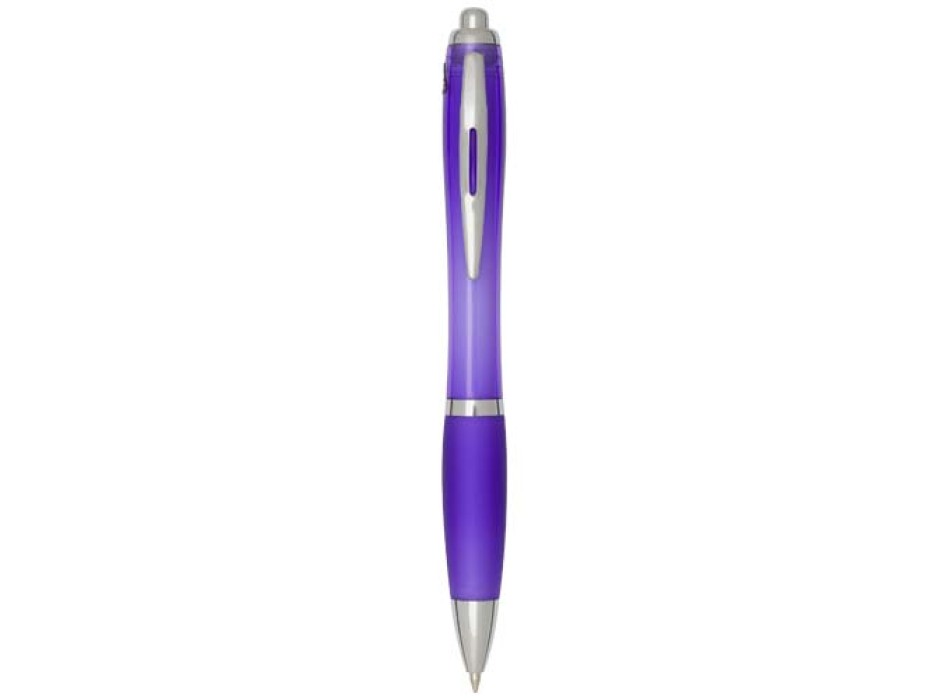  Penna a sfera in plastica riciclata certificata RCS con fusto e impugnatura colorati (inchiostro blu) Nash FullGadgets.com