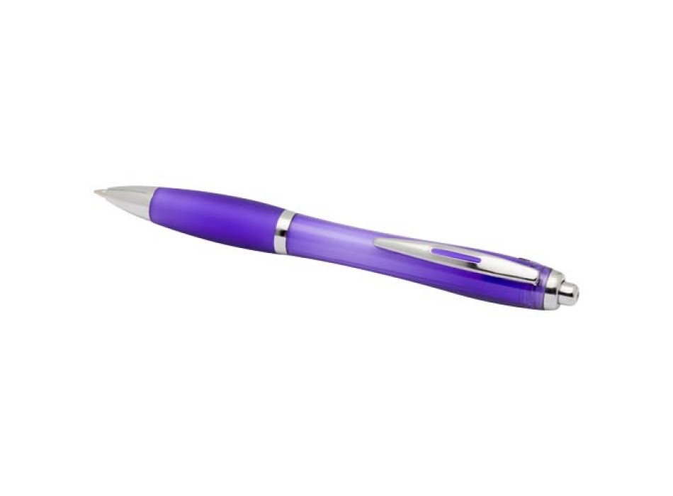  Penna a sfera in plastica riciclata certificata RCS con fusto e impugnatura colorati (inchiostro blu) Nash FullGadgets.com