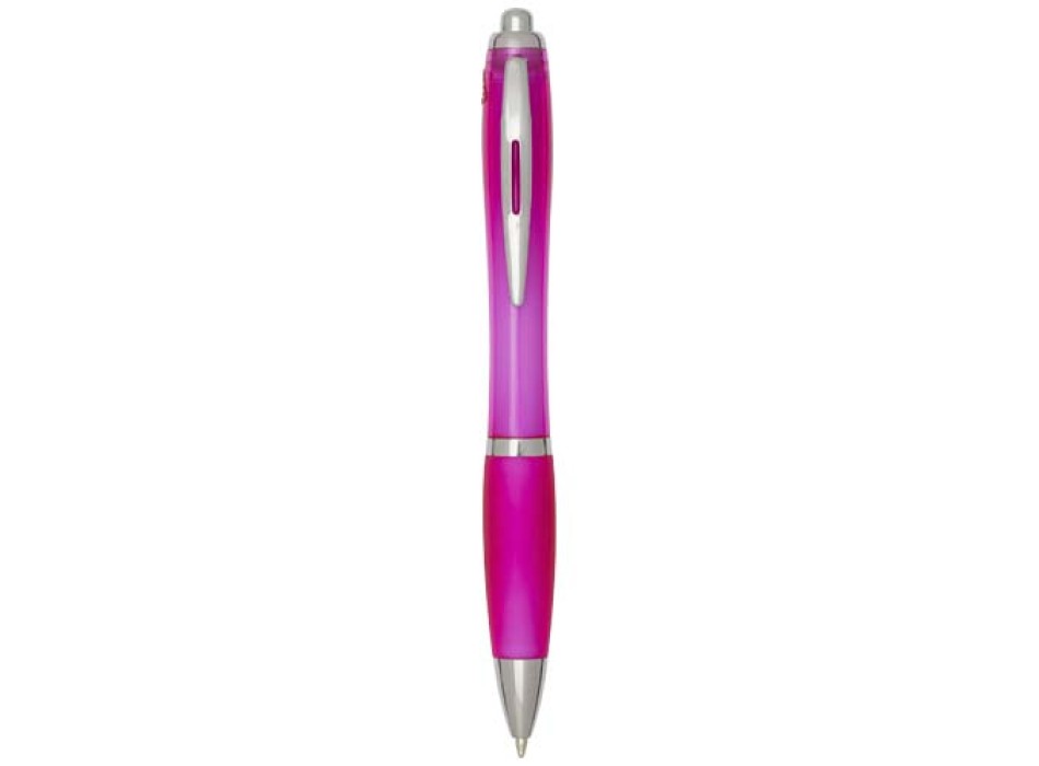  Penna a sfera in plastica riciclata certificata RCS con fusto e impugnatura colorati (inchiostro blu) Nash FullGadgets.com