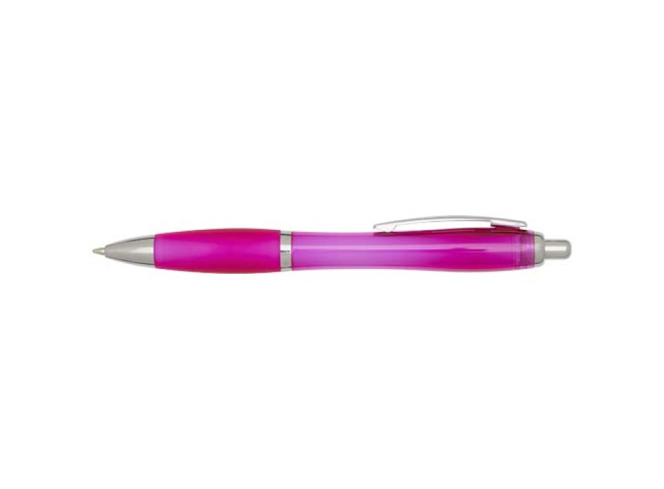  Penna a sfera in plastica riciclata certificata RCS con fusto e impugnatura colorati (inchiostro blu) Nash FullGadgets.com