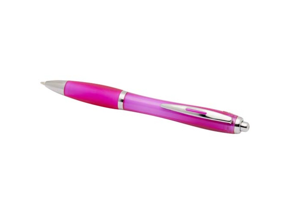  Penna a sfera in plastica riciclata certificata RCS con fusto e impugnatura colorati (inchiostro blu) Nash FullGadgets.com