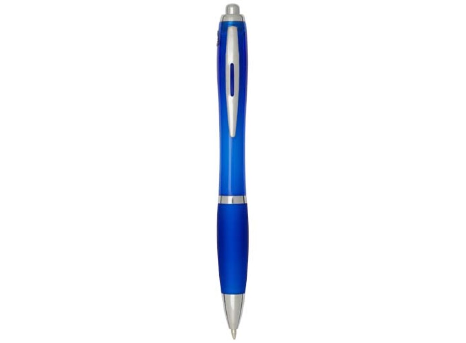  Penna a sfera in plastica riciclata certificata RCS con fusto e impugnatura colorati (inchiostro blu) Nash FullGadgets.com