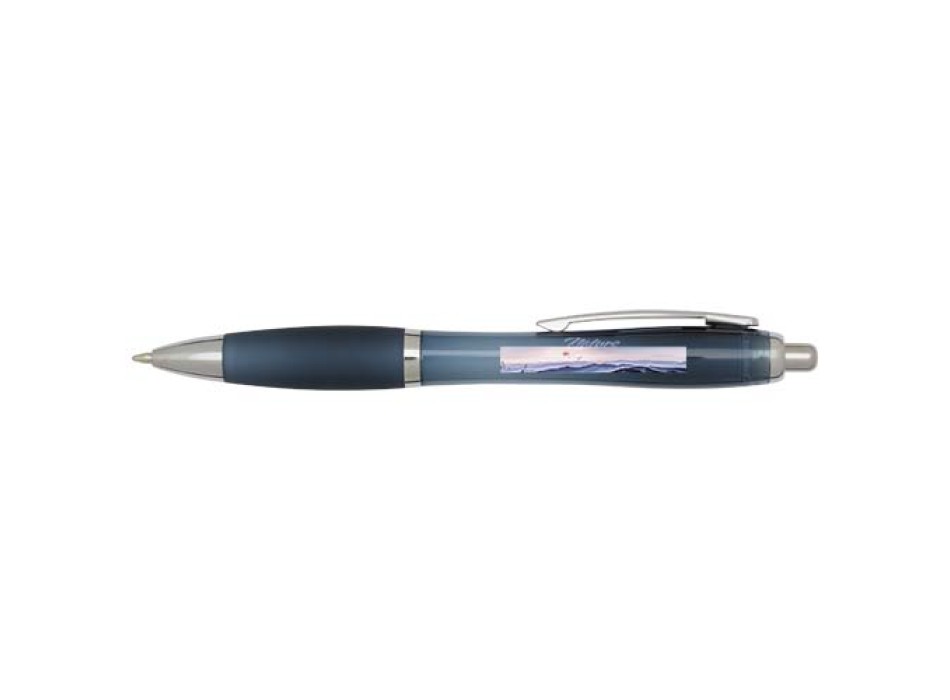  Penna a sfera in plastica riciclata certificata RCS con fusto e impugnatura colorati (inchiostro blu) Nash FullGadgets.com