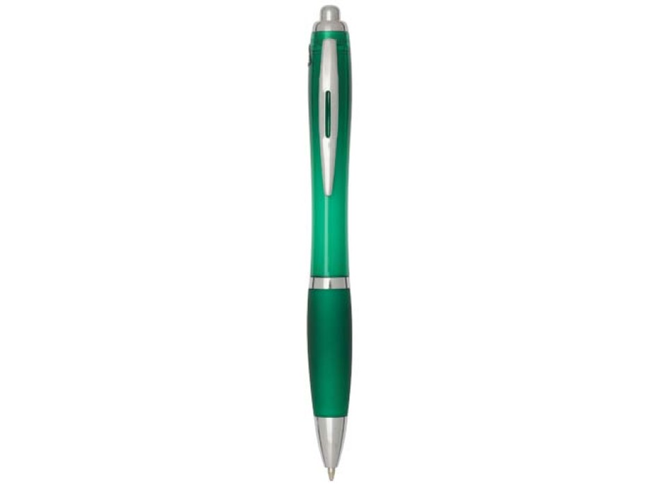  Penna a sfera in plastica riciclata certificata RCS con fusto e impugnatura colorati (inchiostro blu) Nash FullGadgets.com