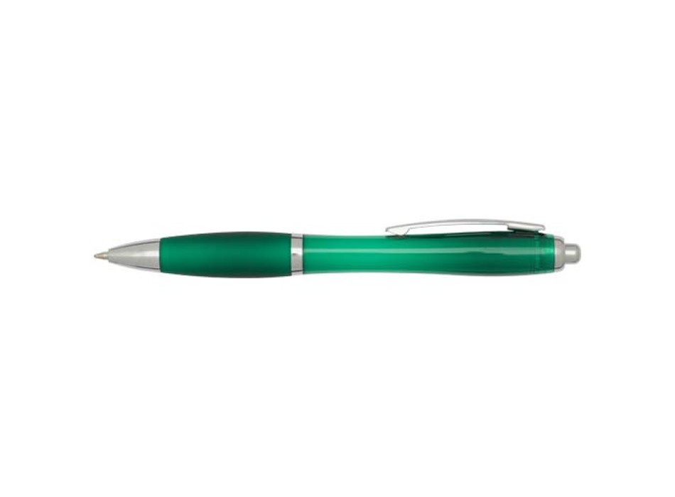 Penna a sfera in plastica riciclata certificata RCS con fusto e impugnatura colorati (inchiostro blu) Nash FullGadgets.com