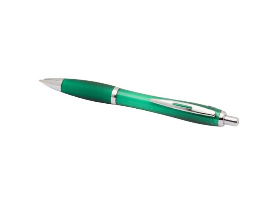  Penna a sfera in plastica riciclata certificata RCS con fusto e impugnatura colorati (inchiostro blu) Nash FullGadgets.com