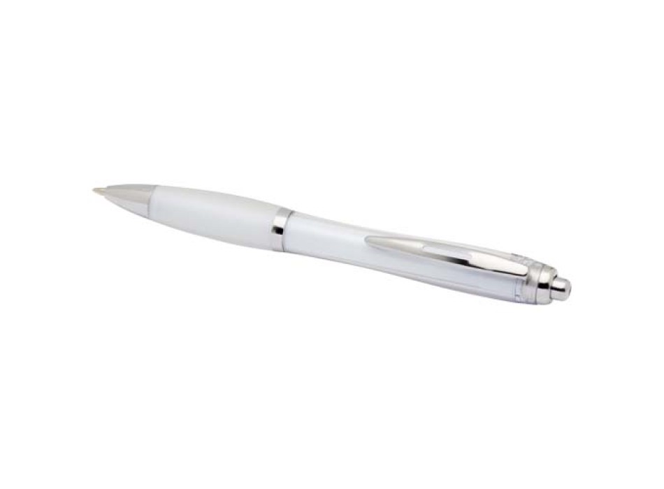  Penna a sfera in plastica riciclata certificata RCS con fusto e impugnatura colorati (inchiostro blu) Nash FullGadgets.com