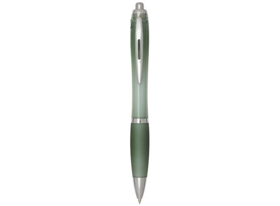  Penna a sfera in plastica riciclata certificata RCS con fusto e impugnatura colorati (inchiostro blu) Nash FullGadgets.com