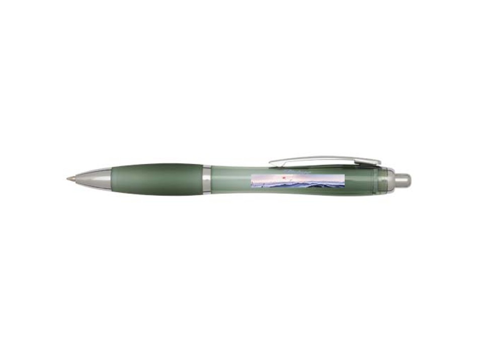  Penna a sfera in plastica riciclata certificata RCS con fusto e impugnatura colorati (inchiostro blu) Nash FullGadgets.com