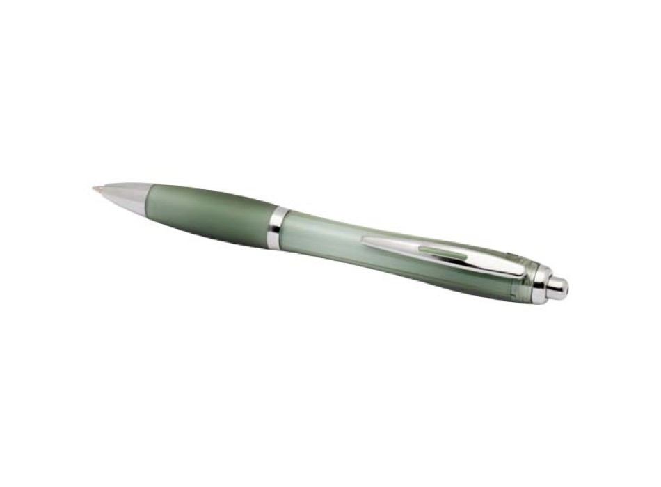  Penna a sfera in plastica riciclata certificata RCS con fusto e impugnatura colorati (inchiostro blu) Nash FullGadgets.com