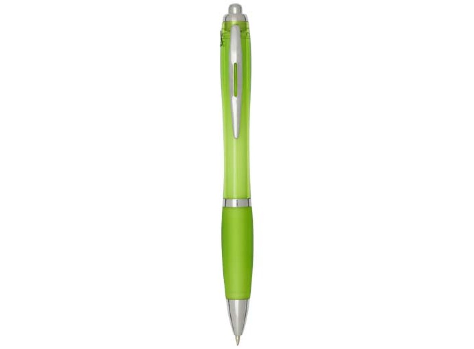  Penna a sfera in plastica riciclata certificata RCS con fusto e impugnatura colorati (inchiostro blu) Nash FullGadgets.com