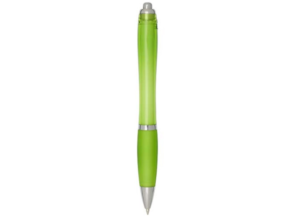  Penna a sfera in plastica riciclata certificata RCS con fusto e impugnatura colorati (inchiostro blu) Nash FullGadgets.com