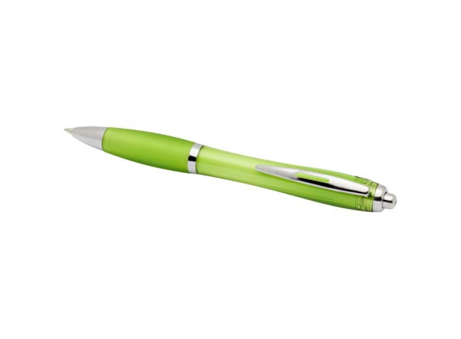  Penna a sfera in plastica riciclata certificata RCS con fusto e impugnatura colorati (inchiostro blu) Nash FullGadgets.com