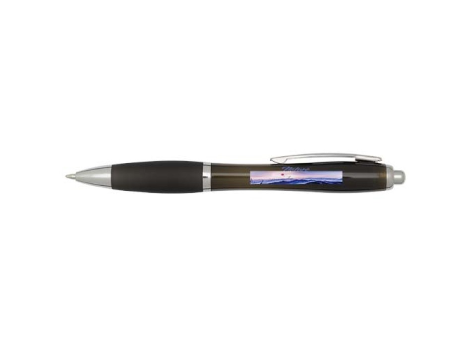  Penna a sfera in plastica riciclata certificata RCS con fusto e impugnatura colorati (inchiostro blu) Nash FullGadgets.com