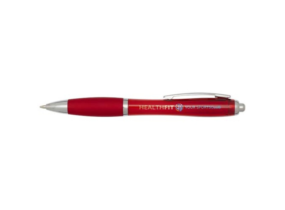 Penna a sfera in plastica riciclata certificata RCS con fusto e impugnatura colorati (inchiostro nero) Nash FullGadgets.com