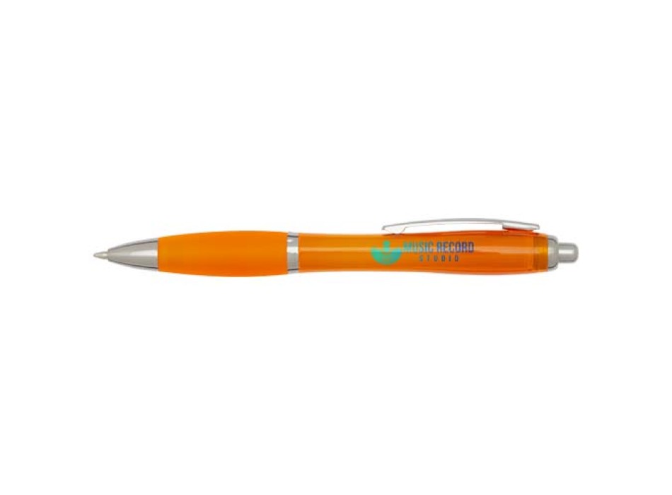 Penna a sfera in plastica riciclata certificata RCS con fusto e impugnatura colorati (inchiostro nero) Nash FullGadgets.com