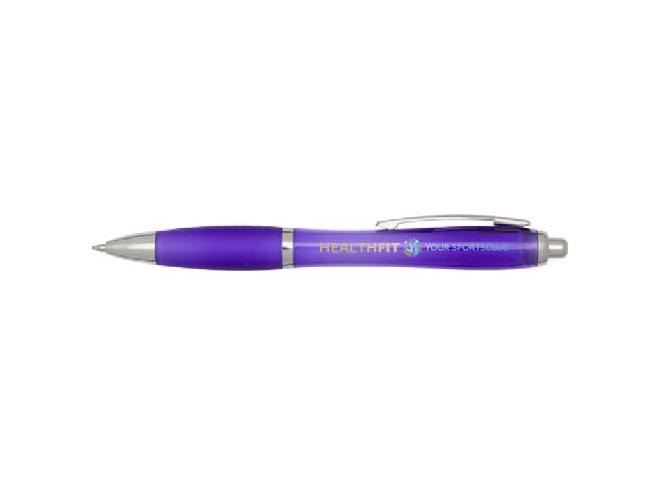 Penna a sfera in plastica riciclata certificata RCS con fusto e impugnatura colorati (inchiostro nero) Nash FullGadgets.com