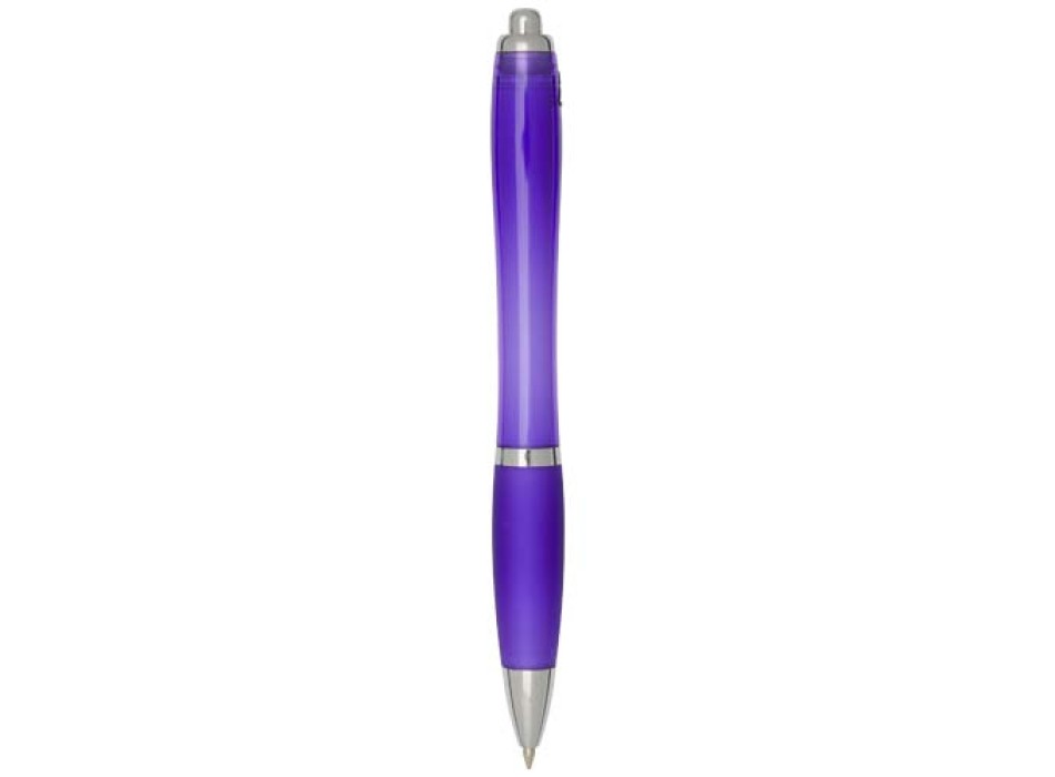 Penna a sfera in plastica riciclata certificata RCS con fusto e impugnatura colorati (inchiostro nero) Nash FullGadgets.com