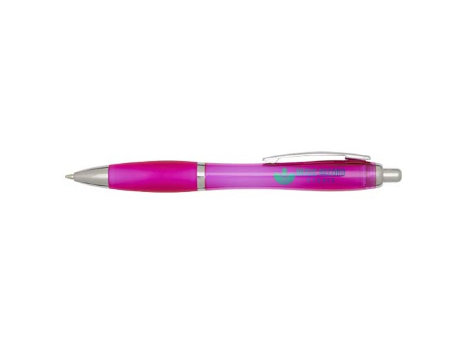 Penna a sfera in plastica riciclata certificata RCS con fusto e impugnatura colorati (inchiostro nero) Nash FullGadgets.com