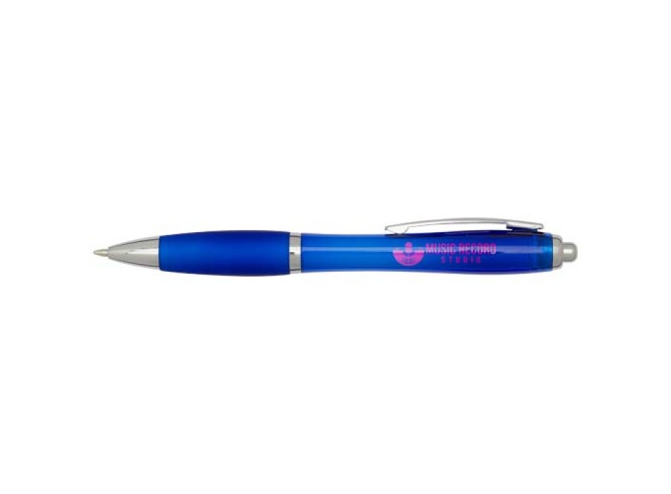 Penna a sfera in plastica riciclata certificata RCS con fusto e impugnatura colorati (inchiostro nero) Nash FullGadgets.com