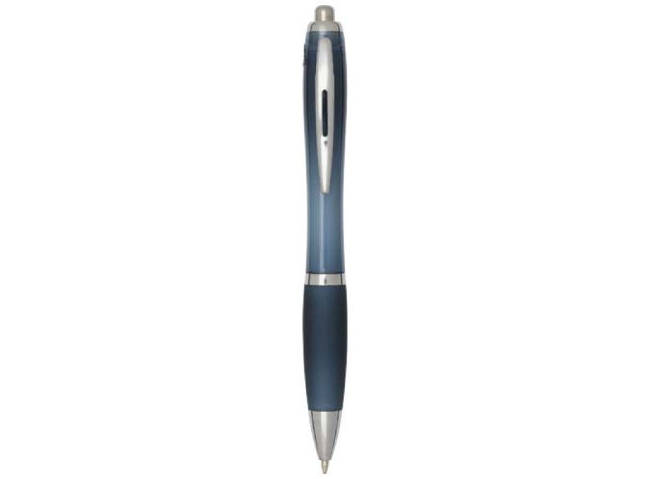 Penna a sfera in plastica riciclata certificata RCS con fusto e impugnatura colorati (inchiostro nero) Nash FullGadgets.com