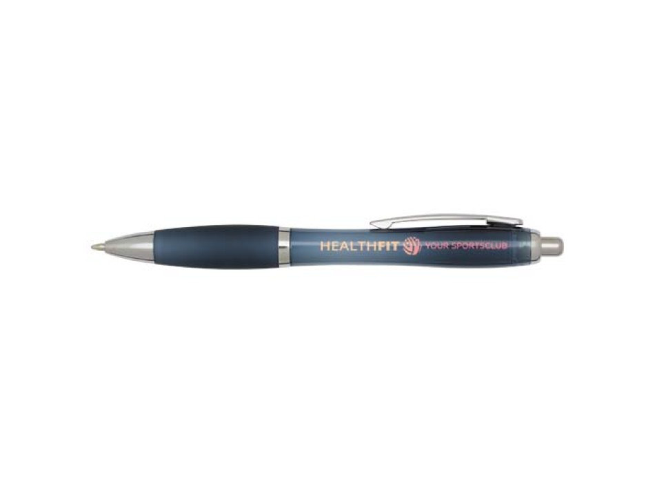 Penna a sfera in plastica riciclata certificata RCS con fusto e impugnatura colorati (inchiostro nero) Nash FullGadgets.com