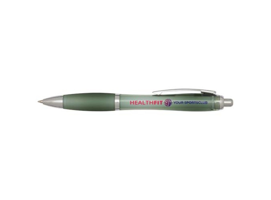 Penna a sfera in plastica riciclata certificata RCS con fusto e impugnatura colorati (inchiostro nero) Nash FullGadgets.com