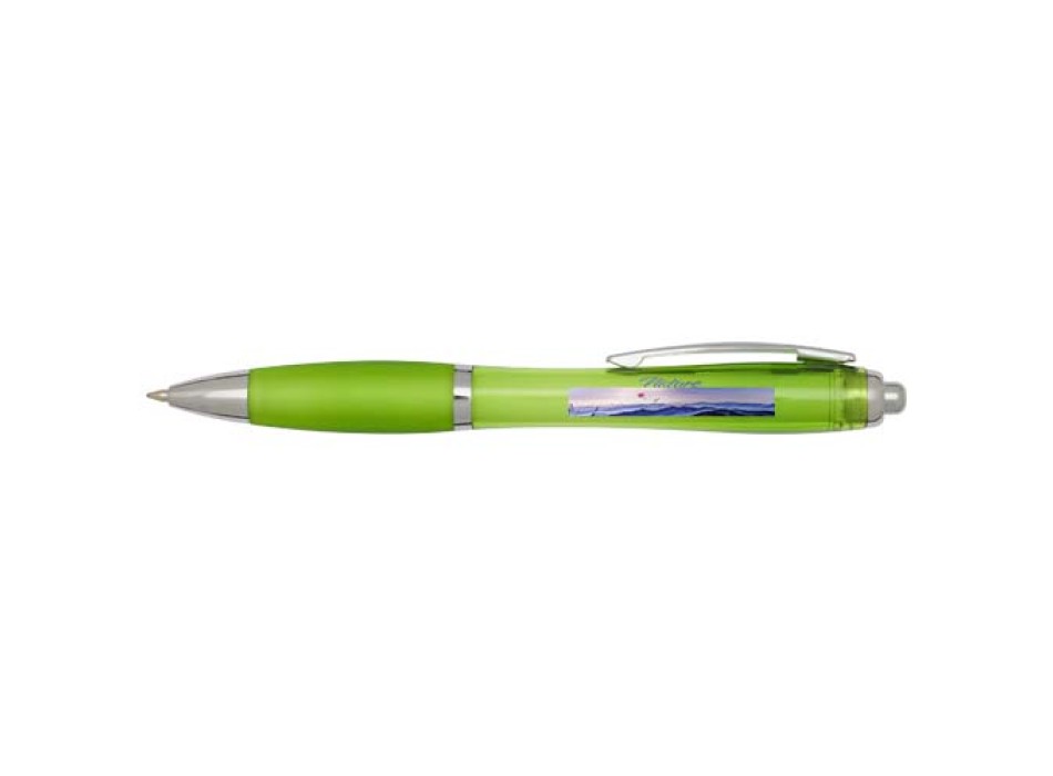 Penna a sfera in plastica riciclata certificata RCS con fusto e impugnatura colorati (inchiostro nero) Nash FullGadgets.com