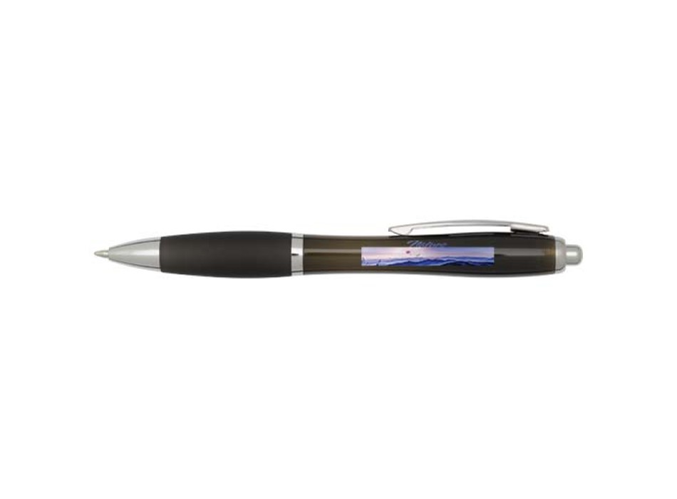 Penna a sfera in plastica riciclata certificata RCS con fusto e impugnatura colorati (inchiostro nero) Nash FullGadgets.com