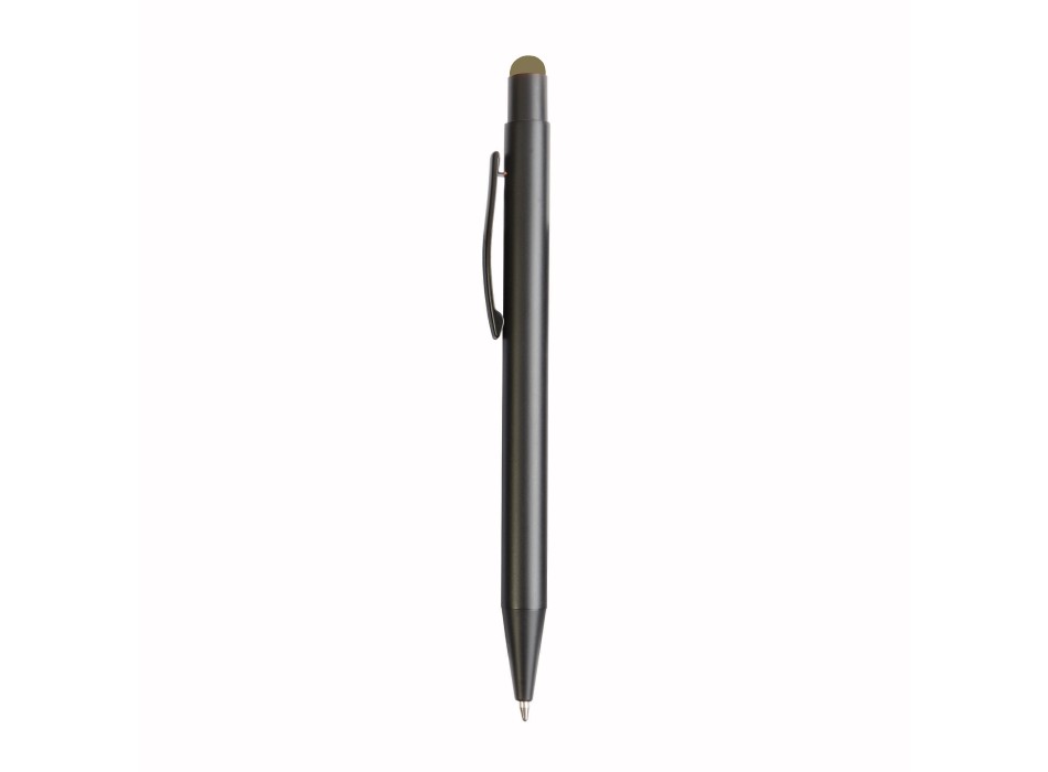 Penna  in alluminio. Il logo inciso a laser diventa dello stesso colore del touch screen. FullGadgets.com