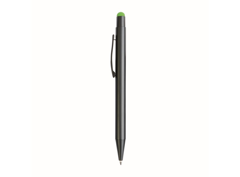 Penna  in alluminio. Il logo inciso a laser diventa dello stesso colore del touch screen. FullGadgets.com