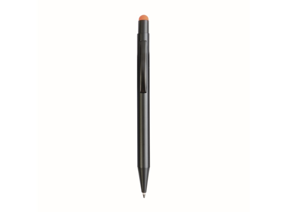Penna  in alluminio. Il logo inciso a laser diventa dello stesso colore del touch screen. FullGadgets.com