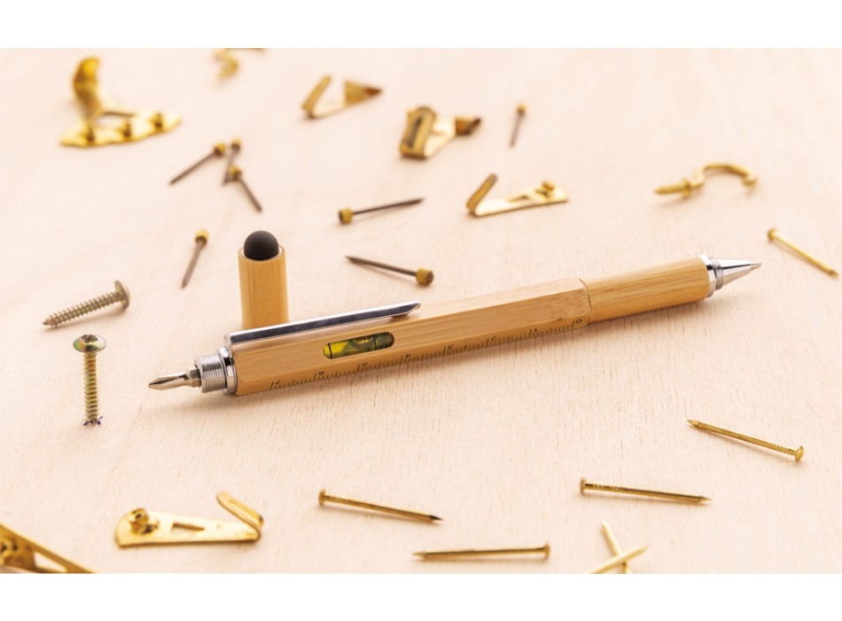 Penna multifunzione 5 in 1 in bambù FullGadgets.com