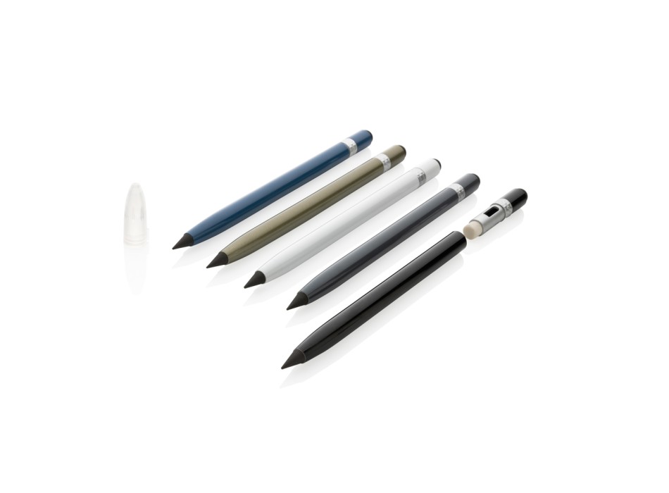 Penna senza inchiostro in alluminio con gomma FullGadgets.com