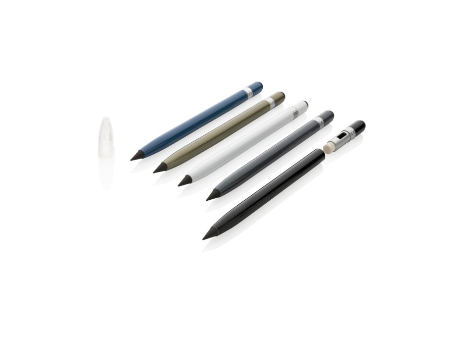 Penna senza inchiostro in alluminio con gomma FullGadgets.com