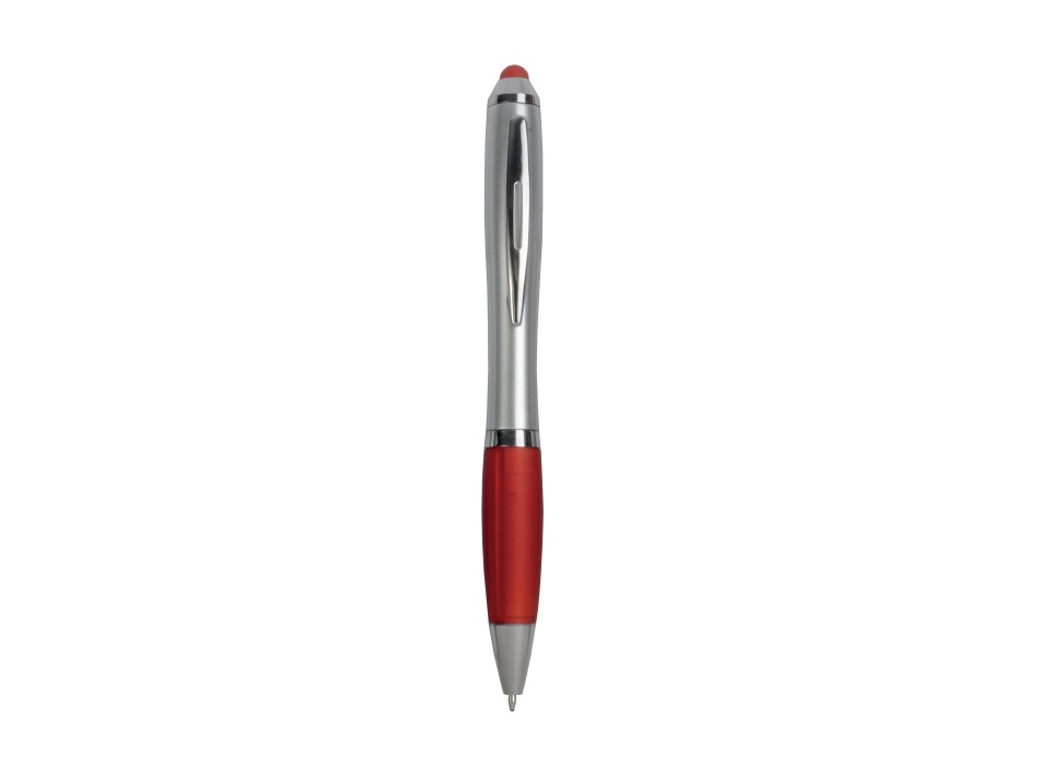 Penna twist in plastica con fusto argentato, impugnatura gommata colorata in tinta FullGadgets.com