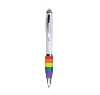 Penna twist in plastica con fusto bianco, impugnatura arcobaleno FullGadgets.com