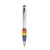 Penna twist in plastica con fusto bianco, impugnatura arcobaleno