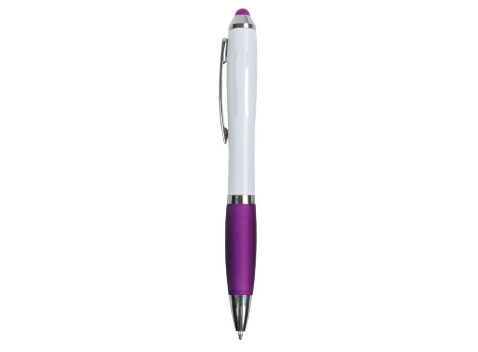 Penna twist in plastica con fusto bianco, impugnatura gommata colorata in tinta FullGadgets.com