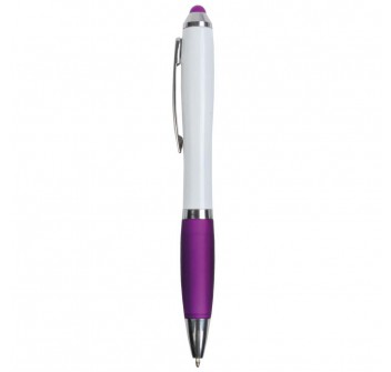 Penna twist in plastica con fusto bianco, impugnatura gommata colorata in tinta FullGadgets.com