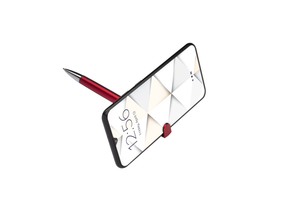 Penna twist in plastica con fusto metallizzato, stand portacellulare FullGadgets.com