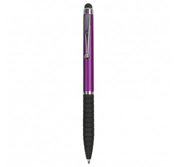 Penna twist in plastica, con impugnatura gommata e gommino per touch screen FullGadgets.com