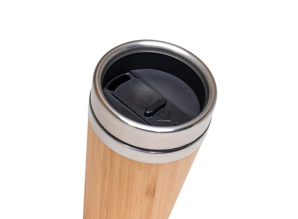 PIETRO. Bicchiere da viaggio in bambù e acciaio inox 500 mL FullGadgets.com