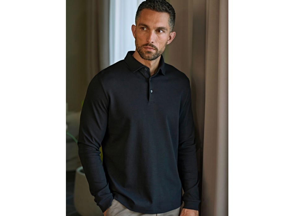 Pima Cotton Long Sleeve Polo FullGadgets.com