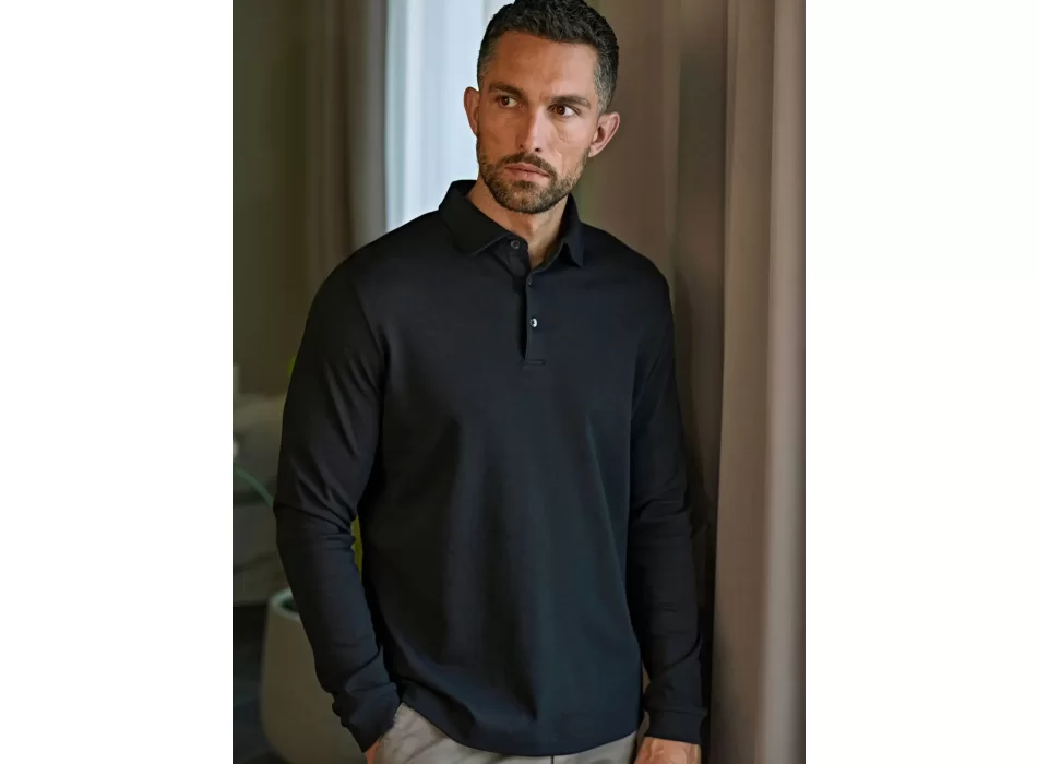 Pima Cotton Long Sleeve Polo FullGadgets.com