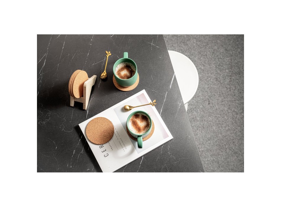 PLYCORK. Supporto in compensato con 6 sottobicchieri in sughero FullGadgets.com