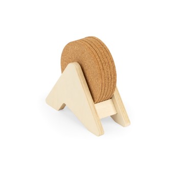 PLYCORK. Supporto in compensato con 6 sottobicchieri in sughero FullGadgets.com